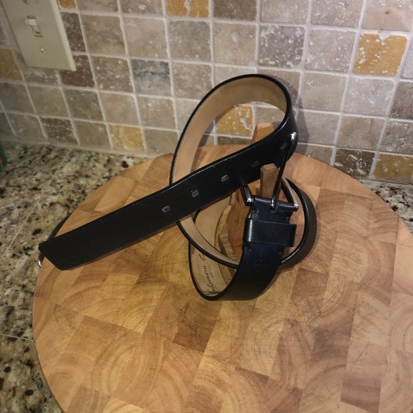 Kenneth Cole New York Black Italian Leather Belt #0405 SZ 34/85 - Picture 6 of 9